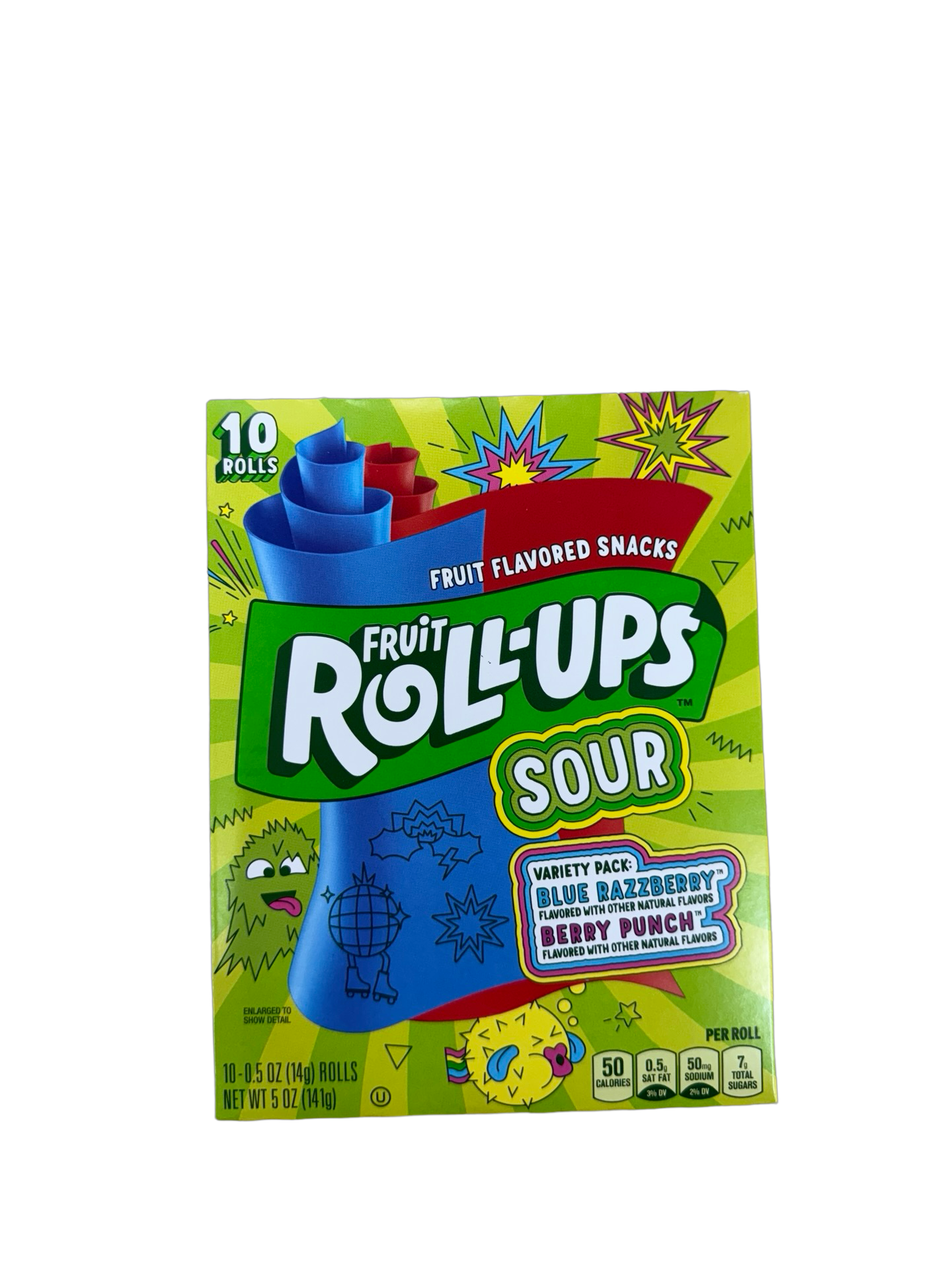 Fruit roll ups sour 10 piecies