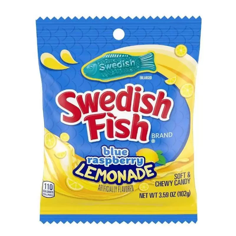 swedish fish blue rasp lemonade 102g