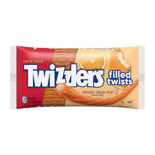TWIZZLERS Filled Twists Orange Cream Pop Flavoured Candy, 311g bag