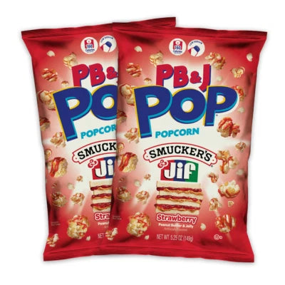 Candy Pop Popcorn Pindakaas & Jelly Aardbei 149g